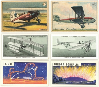 1930s-1958 Misc. Brands "Aviation" and "Space"-Themed Complete Sets Trio (3 Different)